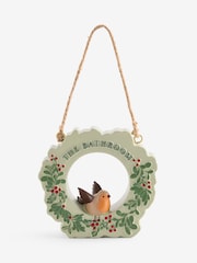 Christmas Robin Bathroom Sign Ornament - 5의 이미지 3