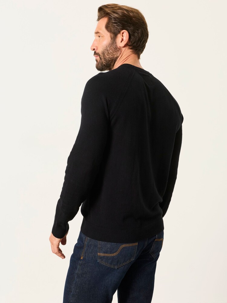 FatFace Rye Black Crew Neck Knitted Jumper - Image 2 of 5 FatFace Rye Black Crew Neck Knitted Jumper - Image 2 of 5