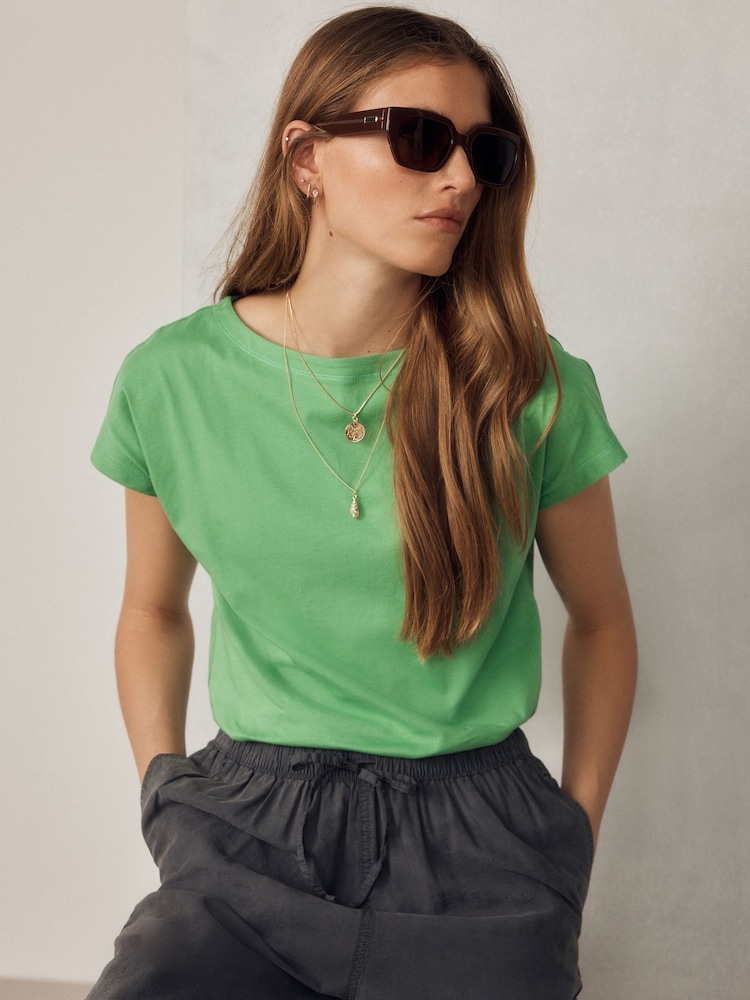 ירוק - Grown On Cap Sleeve T-Shirt - תמונה 1 מתוך 8