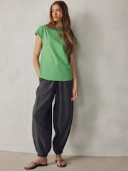 ירוק - Grown On Cap Sleeve T-Shirt - תמונה 4 מתוך 8