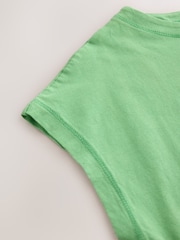 ירוק - Grown On Cap Sleeve T-Shirt - תמונה 7 מתוך 8