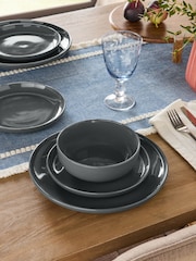 12 Piece Charcoal Grey Moderna Dinner Set - Image 1 of 5