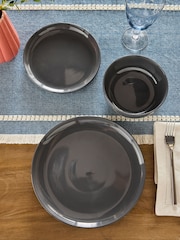 12 Piece Charcoal Grey Moderna Dinner Set - Image 2 of 5