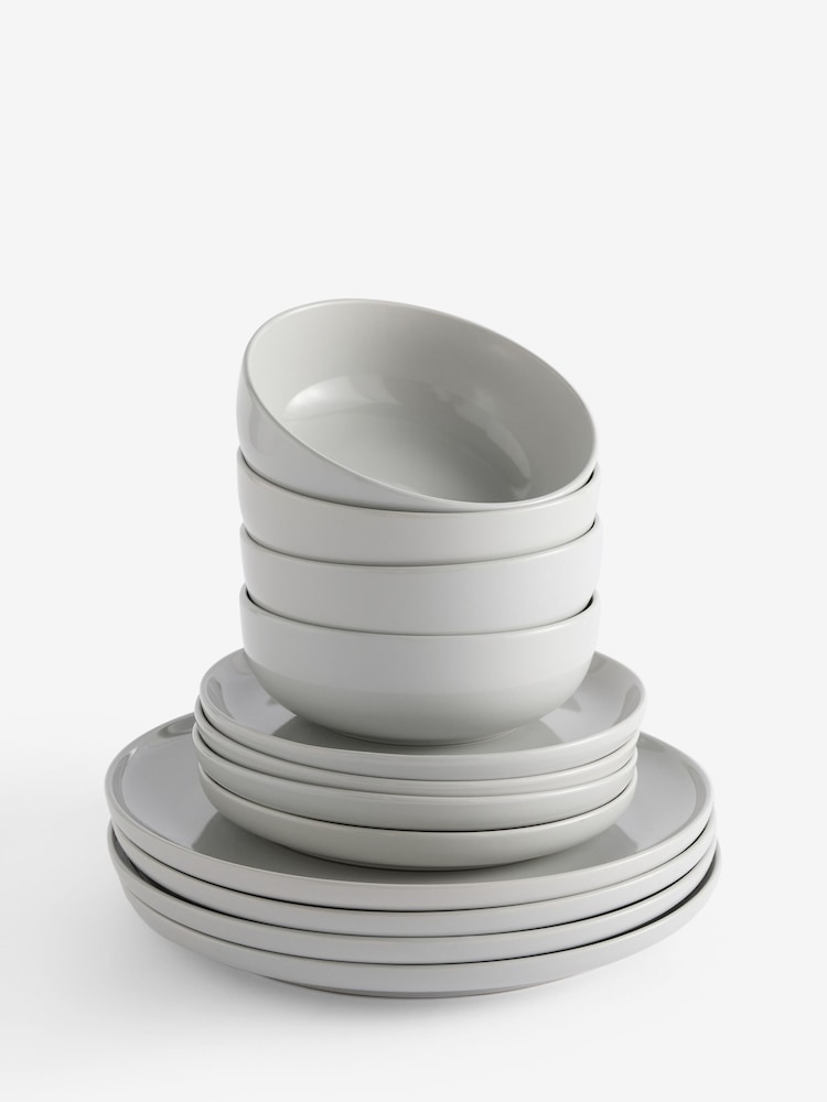 12 Piece Grey Moderna Dinner Set - Image 5 of 5 12 Piece Grey Moderna Dinner Set - Image 5 of 5