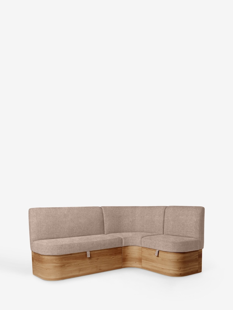 Soft Twill Light Mink Brown Noa Curve Right Hand Corner Storage Dining Bench - Image 8 of 8 Soft Twill Light Mink Brown Noa Curve Right Hand Corner Storage Dining Bench - Image 8 of 8