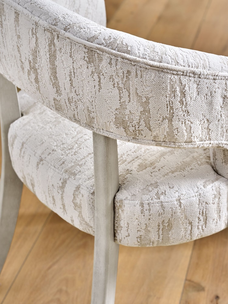 Set of 2 Abstract Jacquard Light Natural Grey Wood Leg Remi Dining Chairs - Image 2 of 8 Set of 2 Abstract Jacquard Light Natural Grey Wood Leg Remi Dining Chairs - Image 2 of 8
