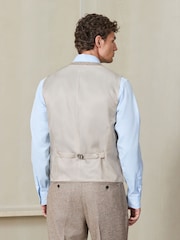 Stone Tailored Fit Nova Fides Italian Wool Textured Herringbone Suit Waistcoat - Image 3 of 6