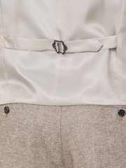 Stone Tailored Fit Nova Fides Italian Wool Textured Herringbone Suit Waistcoat - Image 4 of 6