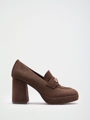 Lipsy Platfrom High Heeled Branded Trim Workwear Loafers - Slika 3 od 7