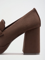 Lipsy Platfrom High Heeled Branded Trim Workwear Loafers - Slika 5 od 7