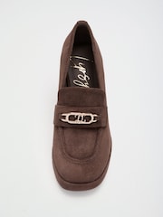 Lipsy Platfrom High Heeled Branded Trim Workwear Loafers - Slika 6 od 7