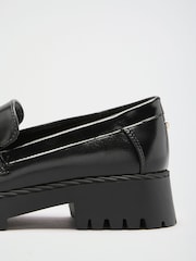 Lipsy Black Faux Leather Wide Fit Chunky Workwear Loafer - Image 5 of 5