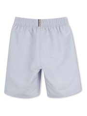 BOSS Blue Leg Logo Swim Shorts - Image 2 of 3