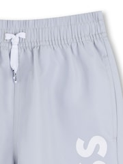 BOSS Blue Leg Logo Swim Shorts - Image 3 of 3