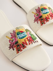 White/Cream Forever Comfort® Embellished Fanta Mule Sandals - Image 4 of 5