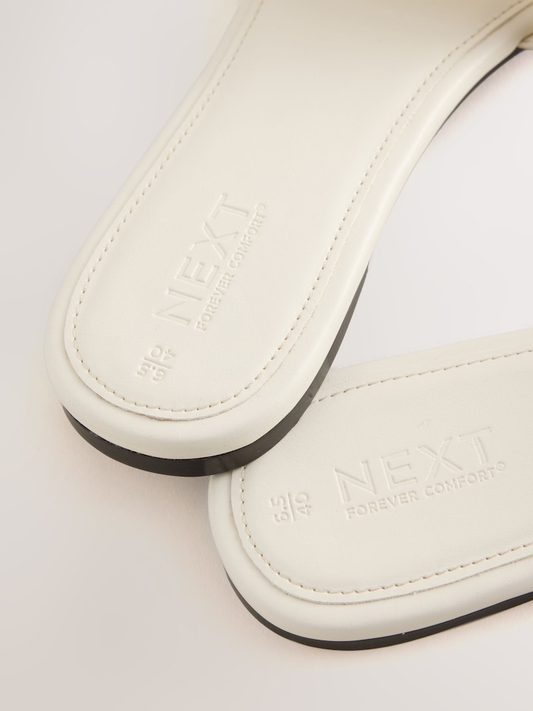 White/Cream Forever Comfort® Embellished Fanta Mule Sandals - Image 5 of 5