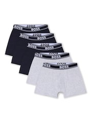 Schwarz - Boss Boxershorts mit Logo, 5er-Pack - Bild 1 von 6