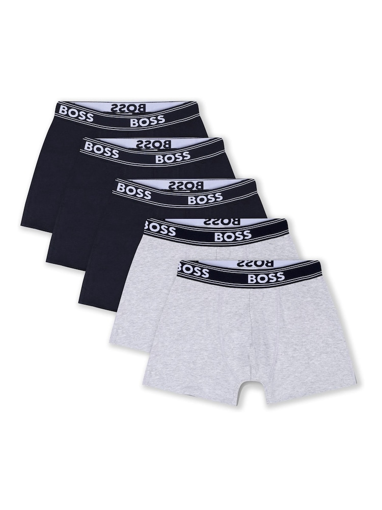 Schwarz - Boss Boxershorts mit Logo, 5er-Pack - Bild 1 von 6