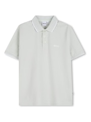 BOSS Light Green Logo Short Sleeve Polo Shirt - Image 1 of 3