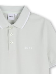 BOSS Light Green Logo Short Sleeve Polo Shirt - Image 3 of 3