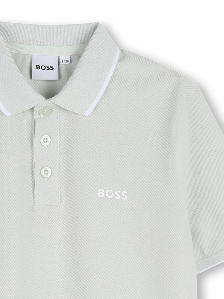 BOSS Light Green Logo Short Sleeve Polo Shirt - Image 3 of 3 BOSS Light Green Logo Short Sleeve Polo Shirt - Image 3 of 3