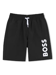 BOSS Black Ground Leg Logo Swim Shorts - Image 1 of 3