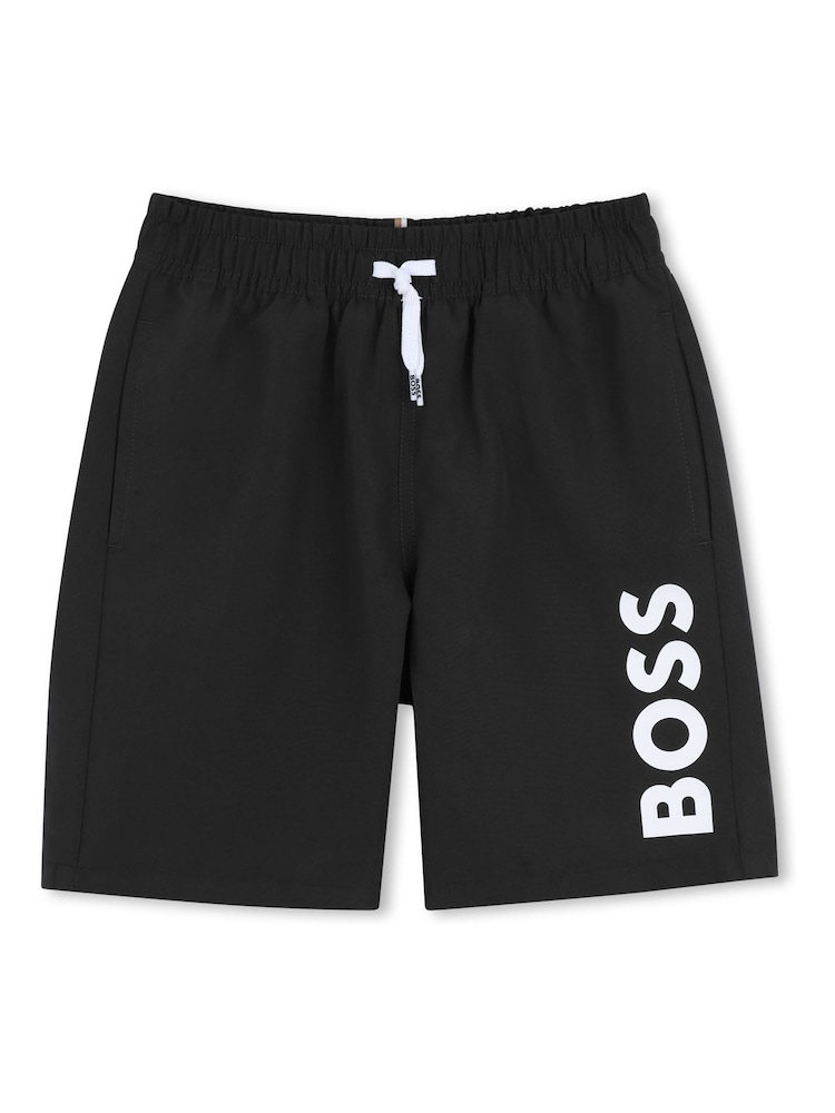 BOSS Black Ground Leg Logo Swim Shorts - Image 1 of 3 BOSS Black Ground Leg Logo Swim Shorts - Image 1 of 3