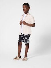 BOSS Cream Short Sleeve Shirt - Image 1 of 4