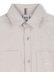BOSS Cream Short Sleeve Shirt - Image 4 of 4