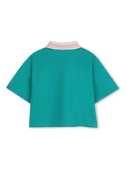 Kids Around Green Tennis Club Colourblock Short Sleeve Polo Shirt - Image 3 of 4