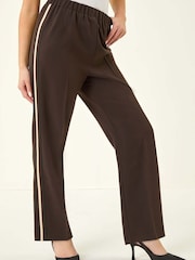 Roman Brown Petite Side Stripe Trouser - Image 4 of 5
