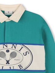 Kids Around Green Tennis Club Graphic Polo Sweatshirt - Image 2 of 3
