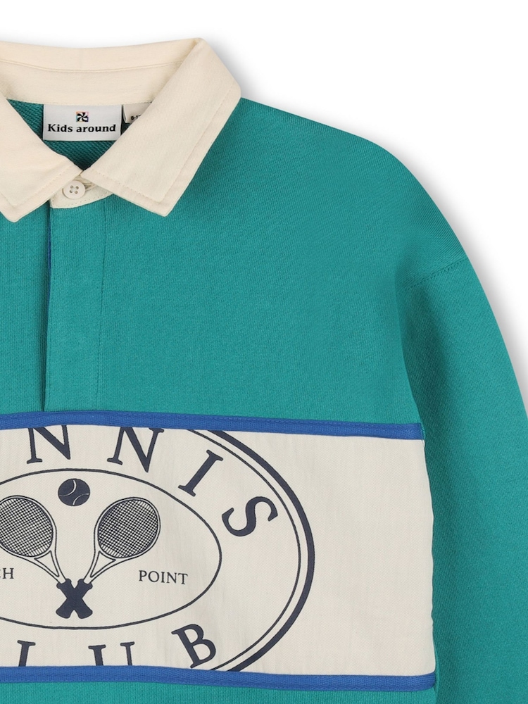 Kids Around Green Tennis Club Graphic Polo Sweatshirt - Image 2 of 3