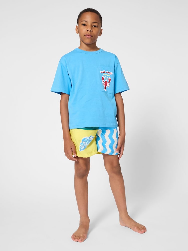 Kids Around Blue Lobster Summer Back Graphic Short Sleeve T-Shirt - Image 1 of 4