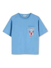 Kids Around Blue Lobster Summer Back Graphic Short Sleeve T-Shirt - Image 2 of 4