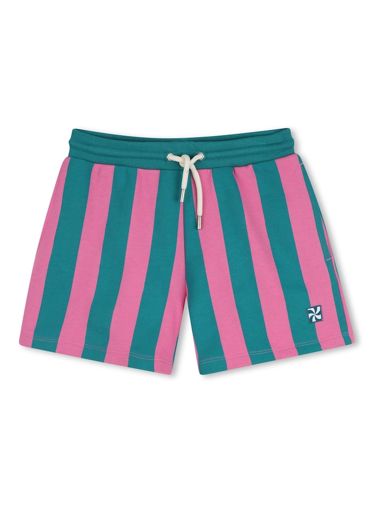Kids Around Pink Colourblock Stripe Bermuda Shorts - Image 1 of 3