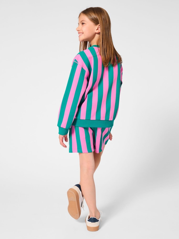 Kids Around Pink Colourblock Stripe Bermuda Shorts - Image 3 of 3