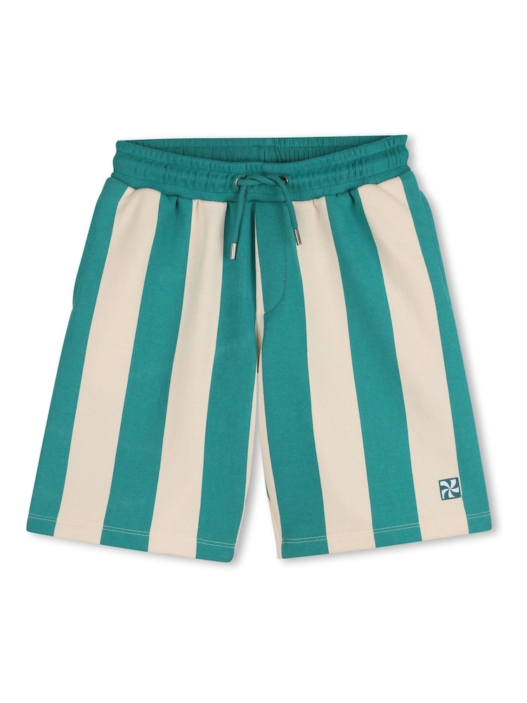 Kids Around Green Colourblock Stripe Bermuda Shorts - Image 1 of 4