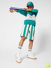 Kids Around Green Colourblock Stripe Bermuda Shorts - Image 4 of 4