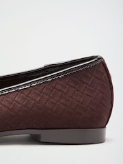 Lipsy Chocolate Brown Weave Standard Fit Square Toe Tassle Detail Ballerinas - Image 5 of 7