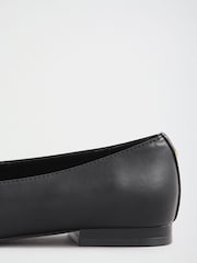 Lipsy Black Faux Leather Tassel Bow Hardware Trim Slipper Loafers - Image 4 of 5
