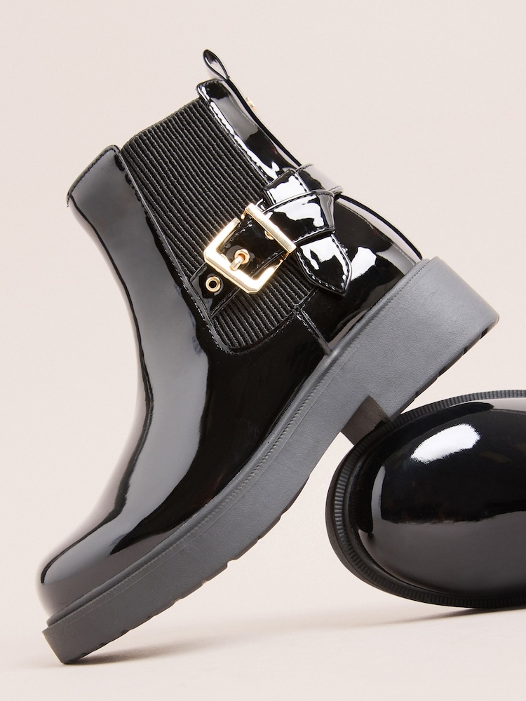 Lipsy Black Patent Boots - Image 1 of 5 Lipsy Black Patent Boots - Image 1 of 5