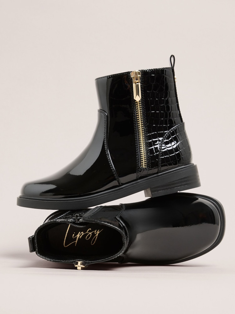 Lipsy Black Patent Boots - Image 1 of 5
