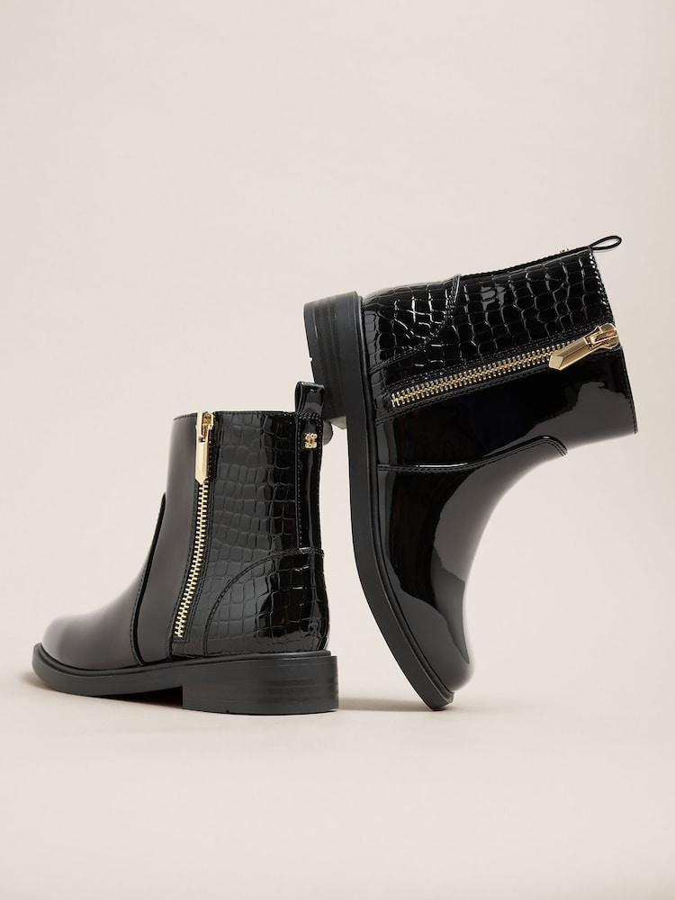 Lipsy Black Patent Boots - Image 2 of 5