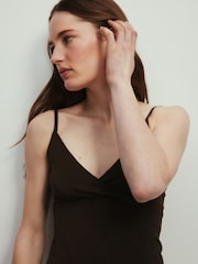 The Set 2 Pack Short Cami Jersey Dresses Black/Chocolate Brown - Image 6 of 10