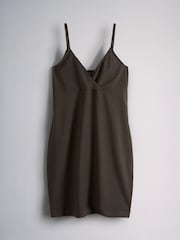 The Set 2 Pack Short Cami Jersey Dresses Black/Chocolate Brown - Image 8 of 10