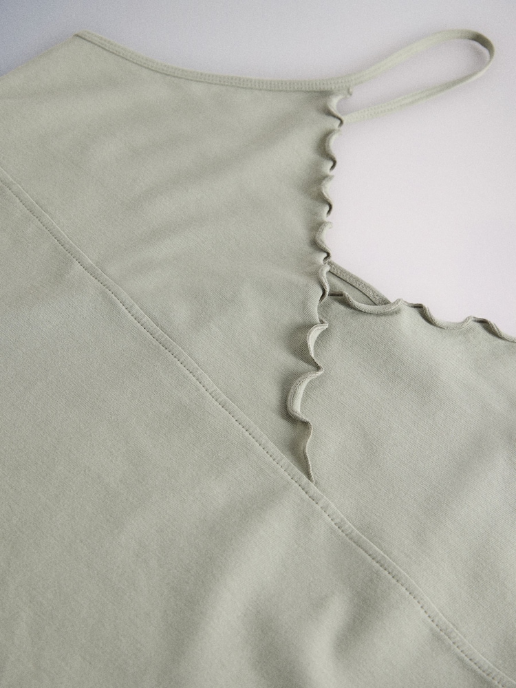 The Set 3 Pack Frill Crossover Camis Brown/Green/Neutral - Image 10 of 10 The Set 3 Pack Frill Crossover Camis Brown/Green/Neutral - Image 10 of 10