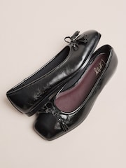 Lipsy Black Tassle Detail Slip On Ballerina School Shoes - Image 3 of 6
