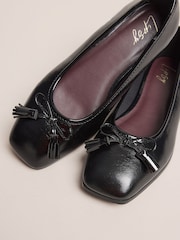 Lipsy Black Tassle Detail Slip On Ballerina School Shoes - Image 5 of 6
