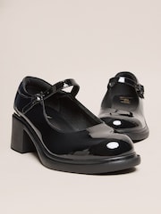 Lipsy Black Faux Leather Block Heel Maryjane School Shoes - Image 3 of 7